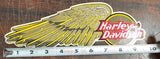 Harley-Davidson Motorcycle Gold Yellow Left Winged Decal Emblem Décor Sticker