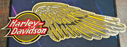 Harley-Davidson Motorcycle Gold Yellow Right Winged Decal Emblem Décor Sticker