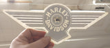 Inside Window Harley Davidson Wings Black Green White Decal Sticker Decor Medium