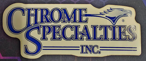 Vintage Chrome Specialties Inc. Logo Harley Motorcycle Blue/White Decal Sticker