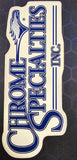 Vintage Chrome Specialties Inc. Logo Harley Motorcycle Blue/White Decal Sticker