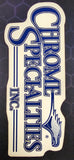 Vintage Chrome Specialties Inc. Logo Harley Motorcycle Blue/White Decal Sticker