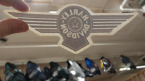 Small Maroon Black White Inside Window Harley Wings Decor Sticker Decal