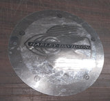 Large Round Harley Davidson Outside Sticker Flaming Wheel Chrome Decor Decal New