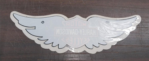 Grey Black Harley Wings White Orange Motorcycles Logo Inside Window Sticker New