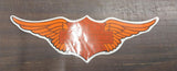 Large Orange Harley Wings Red Black Logo Sticker Motorcycles Inside Window Decal