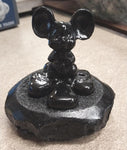 Black Mouse Clover Figure Hand Crafted Pennsylvania Hard Coal Collectible New