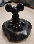 Black Mouse Clover Figure Hand Crafted Pennsylvania Hard Coal Collectible New