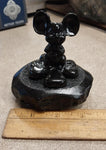 Black Mouse Clover Figure Hand Crafted Pennsylvania Hard Coal Collectible New