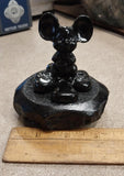 Black Mouse Clover Figure Hand Crafted Pennsylvania Hard Coal Collectible New