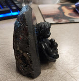 New Angel Collectible Kneeling Holding Bird Black Carved Pennsylvania Hard Coal