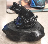 New Collectible Black Frog Amphibian Carved Hand Crafted Pennsylvania Hard Coal