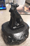 Black Schnauzer Dog Carved Hand Crafted Pennsylvania Hard Coal Collectible Pet