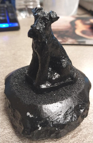 Black Schnauzer Dog Carved Hand Crafted Pennsylvania Hard Coal Collectible Pet