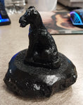 Black Schnauzer Dog Carved Hand Crafted Pennsylvania Hard Coal Collectible Pet