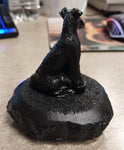 Black Schnauzer Dog Carved Hand Crafted Pennsylvania Hard Coal Collectible Pet