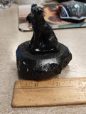 Black Schnauzer Dog Carved Hand Crafted Pennsylvania Hard Coal Collectible Pet