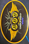 Metzeler 888 Triple Eight Motorcycle Tires Gold Winged Glossy Decal Sticker Pair