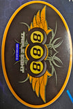 Metzeler 888 Triple Eight Motorcycle Tires Gold Winged Glossy Decal Sticker Pair