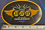 Metzeler 888 Triple Eight Motorcycle Tires Gold Winged Glossy Decal Sticker Pair