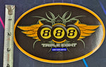 Metzeler 888 Triple Eight Motorcycle Tires Gold Winged Glossy Decal Sticker Pair