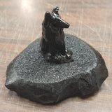 Black Collie Collectible Dog Animal Carved Hand Crafted Pennsylvania Hard Coal