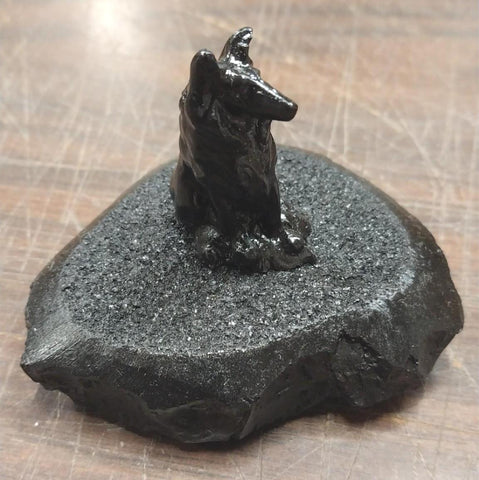 Black Collie Collectible Dog Animal Carved Hand Crafted Pennsylvania Hard Coal