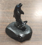 Black Dolphin Collectible Hand Crafted Pennsylvania Hard Coal Aquatic Animals