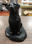 Black Sitting Labrador Retriever Dog Hand Crafted Pennsylvania Hard Coal 8 Inch