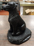Black Sitting Labrador Retriever Dog Hand Crafted Pennsylvania Hard Coal 8 Inch