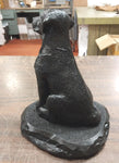 Black Sitting Labrador Retriever Dog Hand Crafted Pennsylvania Hard Coal 8 Inch