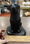 Black Sitting Labrador Retriever Dog Hand Crafted Pennsylvania Hard Coal 8 Inch