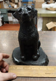 Black Sitting Labrador Retriever Dog Hand Crafted Pennsylvania Hard Coal 8 Inch