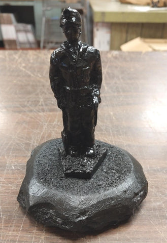 Black Carved Coal Miner Worker Uniform Figurine Statues Pa Hard Coal Hand Craft