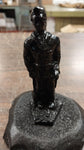 Black Carved Coal Miner Worker Uniform Figurine Statues Pa Hard Coal Hand Craft