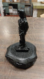 Black Carved Coal Miner Worker Uniform Figurine Statues Pa Hard Coal Hand Craft