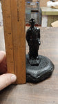 Black Carved Coal Miner Worker Uniform Figurine Statues Pa Hard Coal Hand Craft