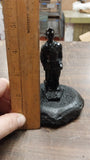 Black Carved Coal Miner Worker Uniform Figurine Statues Pa Hard Coal Hand Craft