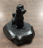 Black Sitting Groomed Poodle Dog Pet Animal Carved Pennsylvania Hard Coal Figure