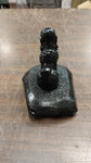 Black Sitting Groomed Poodle Dog Pet Animal Carved Pennsylvania Hard Coal Figure