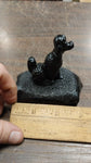 Black Sitting Groomed Poodle Dog Pet Animal Carved Pennsylvania Hard Coal Figure