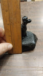 Black Sitting Groomed Poodle Dog Pet Animal Carved Pennsylvania Hard Coal Figure