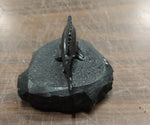 Black Sword Fish Carved Pa Hard Coal Figurine Fishing Statue Hand Crafted New