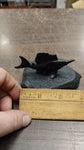 Black Sword Fish Carved Pa Hard Coal Figurine Fishing Statue Hand Crafted New