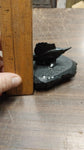 Black Sword Fish Carved Pa Hard Coal Figurine Fishing Statue Hand Crafted New