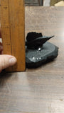Black Sword Fish Carved Pa Hard Coal Figurine Fishing Statue Hand Crafted New
