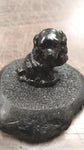 Black Cocker Spaniel Puppy Carved Figurine Pet Animal Pa Hand Crafted Hard Coal