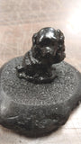 Black Cocker Spaniel Puppy Carved Figurine Pet Animal Pa Hand Crafted Hard Coal