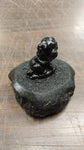 Black Cocker Spaniel Puppy Carved Figurine Pet Animal Pa Hand Crafted Hard Coal