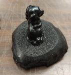 Black Cocker Spaniel Puppy Carved Figurine Pet Animal Pa Hand Crafted Hard Coal